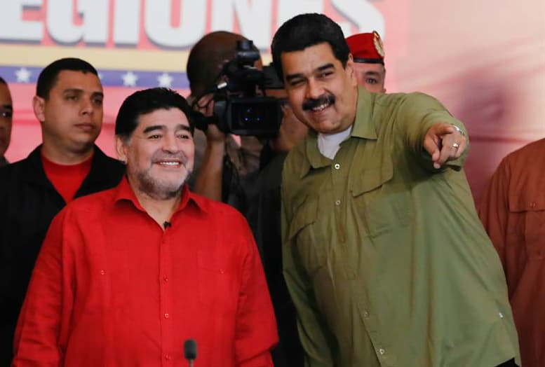 Maradona ratifica respaldo a Maduro contra "el imperialismo"