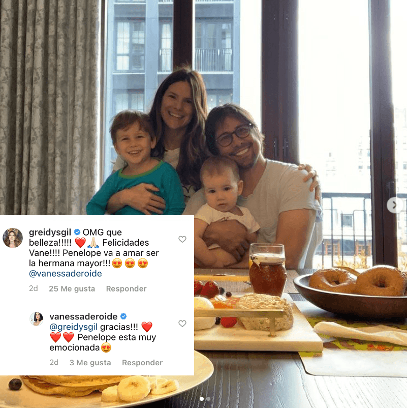 Greidys Gil, dueña de la corona de NBL 2009, también se mostró sorprendida con la noticia. "OMG ¡qué belleza! Felicidades Vane. Penélope va a amar ser la hermana mayor", escribió la feliz madre de Lucas Milán y Grace Maia.