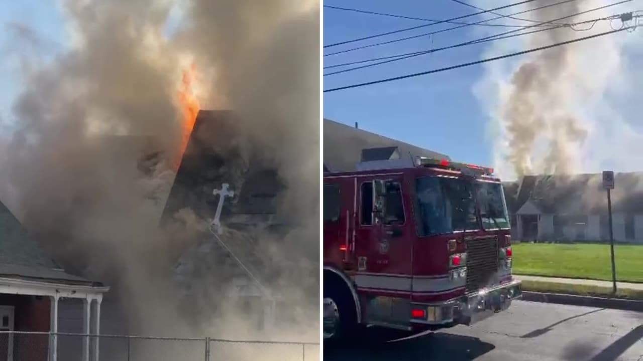 Iglesia abandonada en llamas: bomberos extinguen incendio en 23 minutos tras colapso del techo