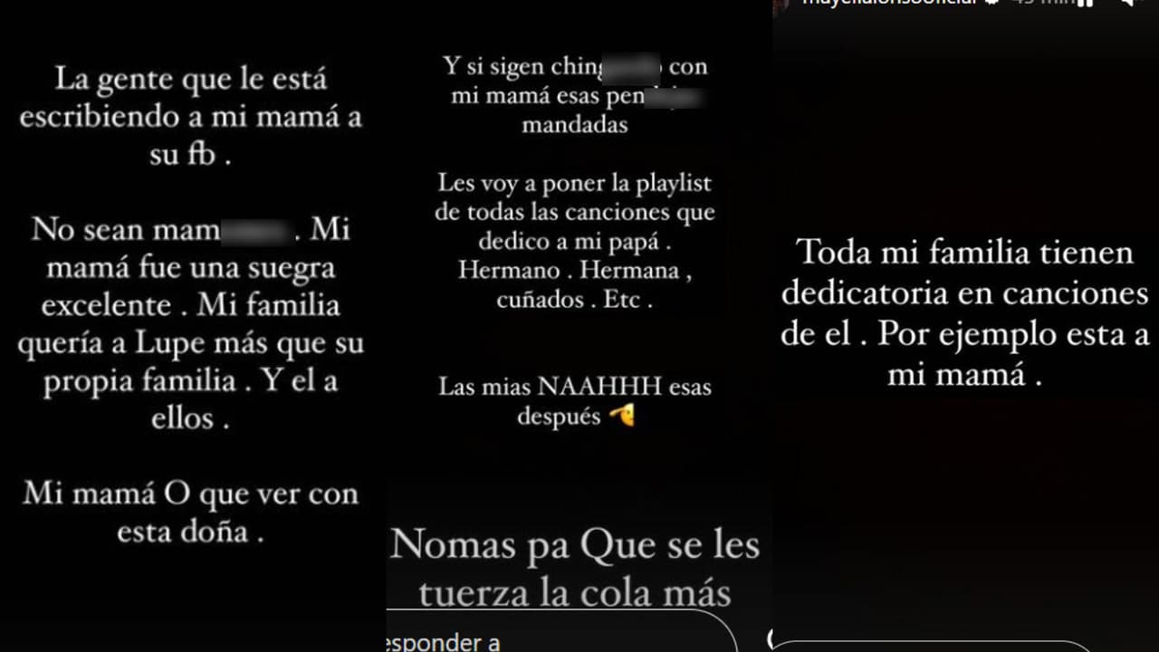 Estos son los mensajes que publicó Mayeli Alonso pidiendo que se detengan los ataques en contra de su madre.