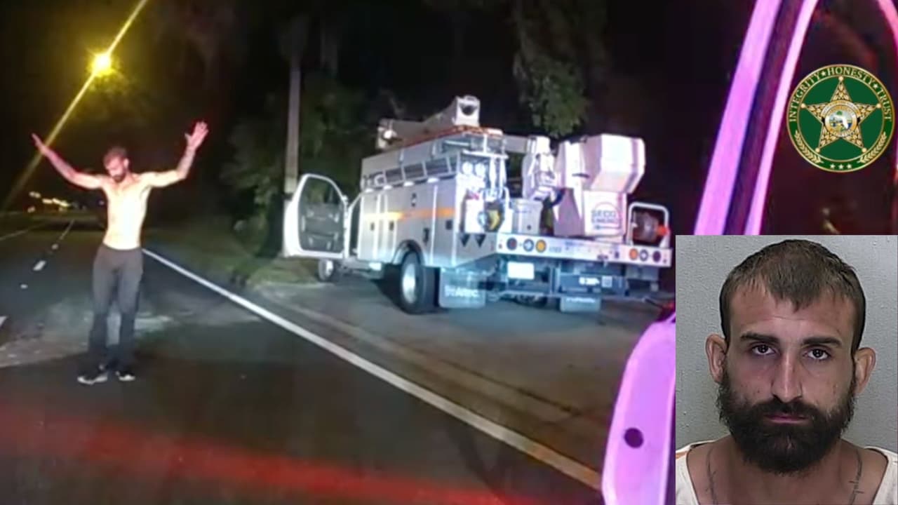 Sospechoso roba camión de compañía eléctrica y desata persecución en Florida