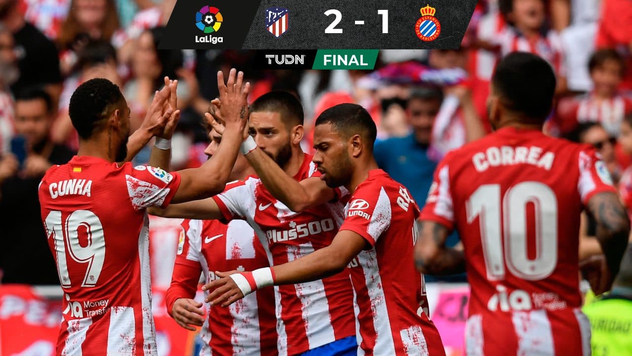 Atlético de Madrid gana de último segundo al Espanyol y sigue en sitio de Champions