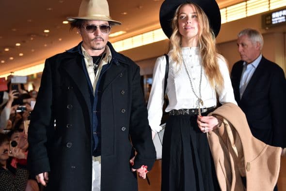 Johnny y Amber viajaron a Japón el 26 de enero.