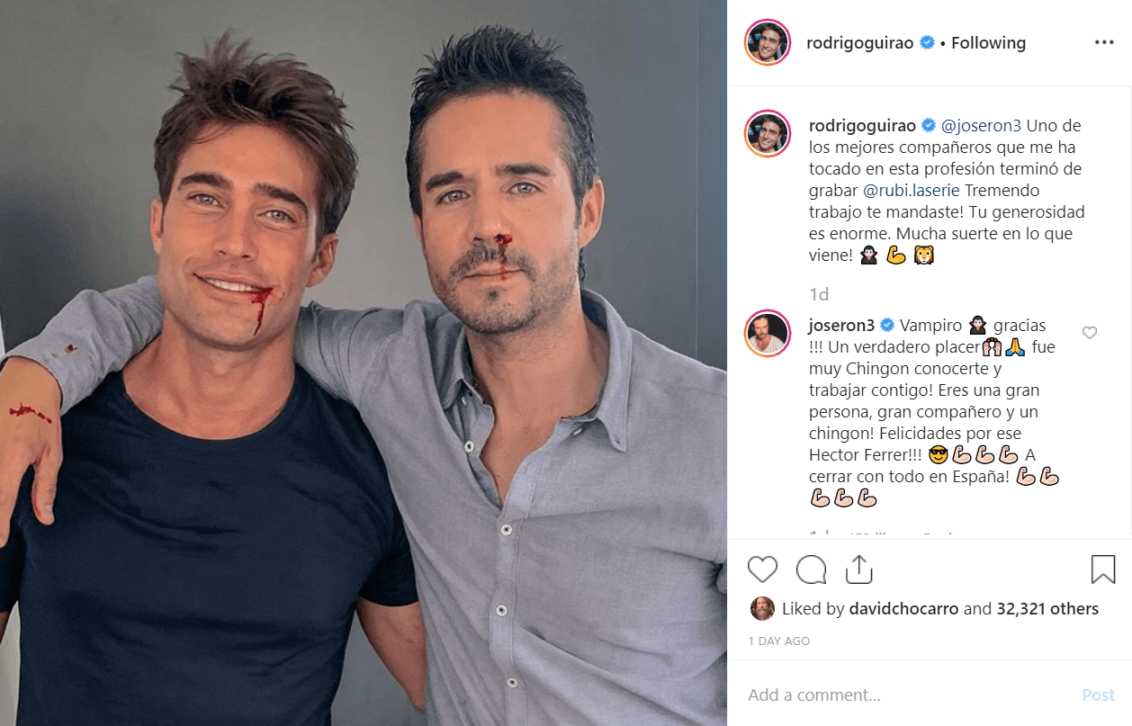 Rodrigo Guirao también demostró que José Ron solo es su rival en 'Rubí', pues en el mundo real son los mejores compañeros.