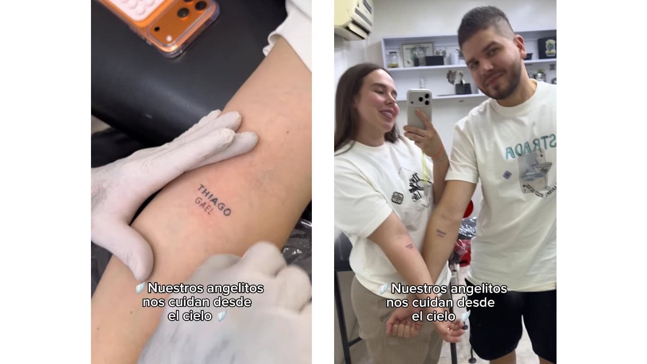 Antonia Botero y Chavi mostraron el tatuaje en honor a Gael.