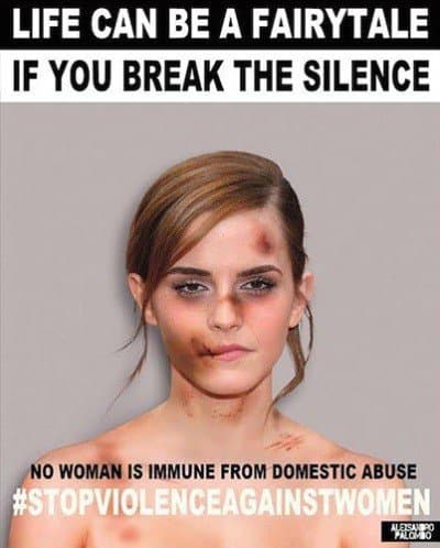 El artista Alexsandro Palombo logró llamar la atención del mundo al lanzar esta campaña llamada (La vida puede ser un cuento de hadas, si se rompe el silencio) en la que expone a varias famosas con golpes y moretones.