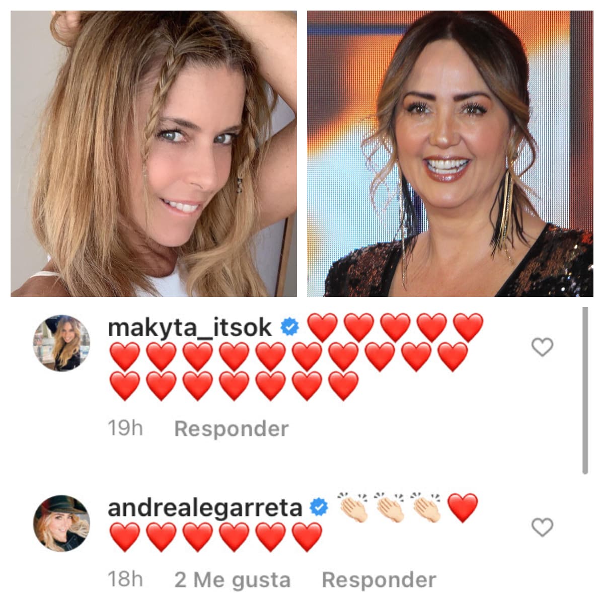 Algunos de los famosos que felicitaron a la pareja fueron Maki Moguilevsky y Andrea Legarreta.