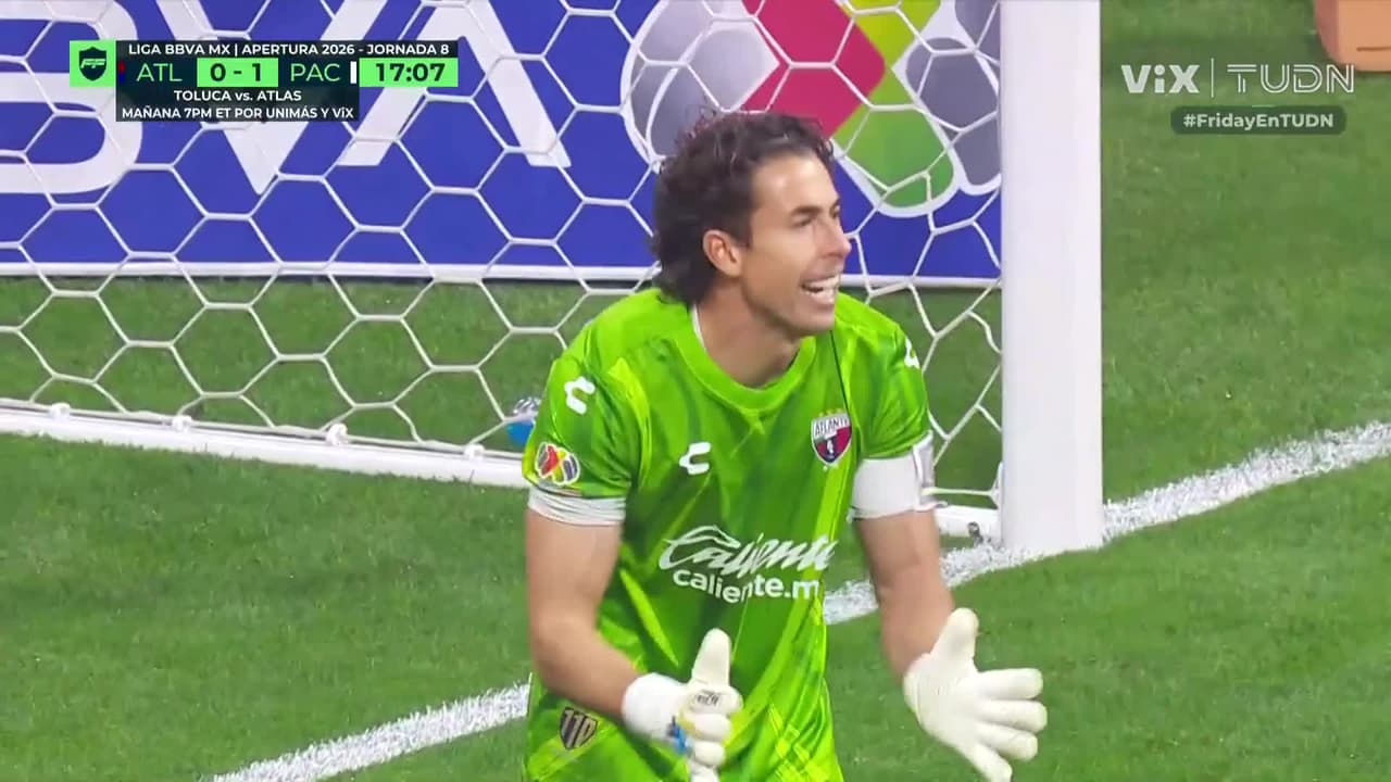 ¡Atajadón de Óscar Jiménez! El arquero del Atlante evita el segundo del Pachuca