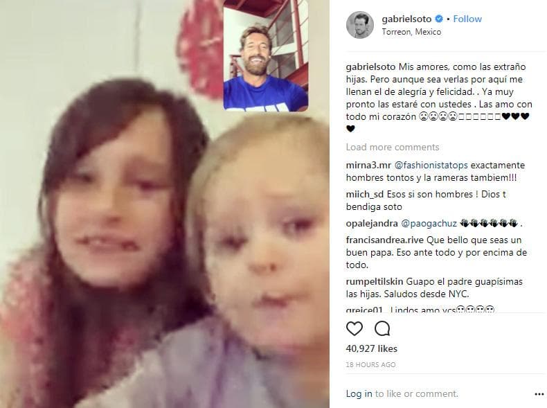 En febrero de 2018, el actor expresó lo mucho que extrañaba a Elissa Marie y a Alexa Miranda. En esa ocasión se tuvo que conformar con verlas en la pantalla de su celular.