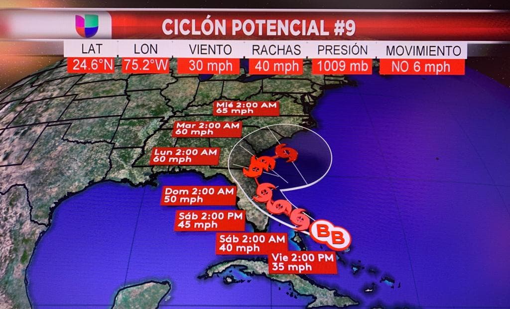 Un potencial ciclón continúa avanzando hacia Florida