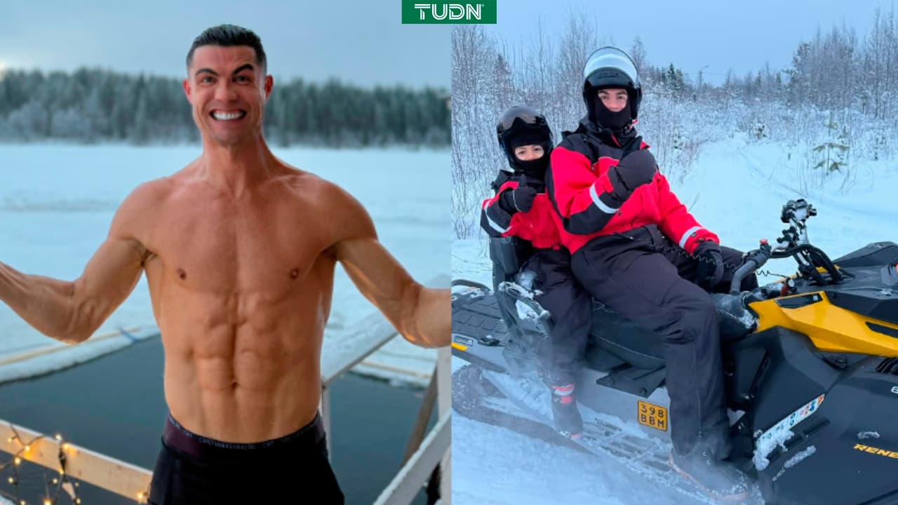 Cristiano Ronaldo festeja la Navidad ¡sin playera en medio de la nieve!