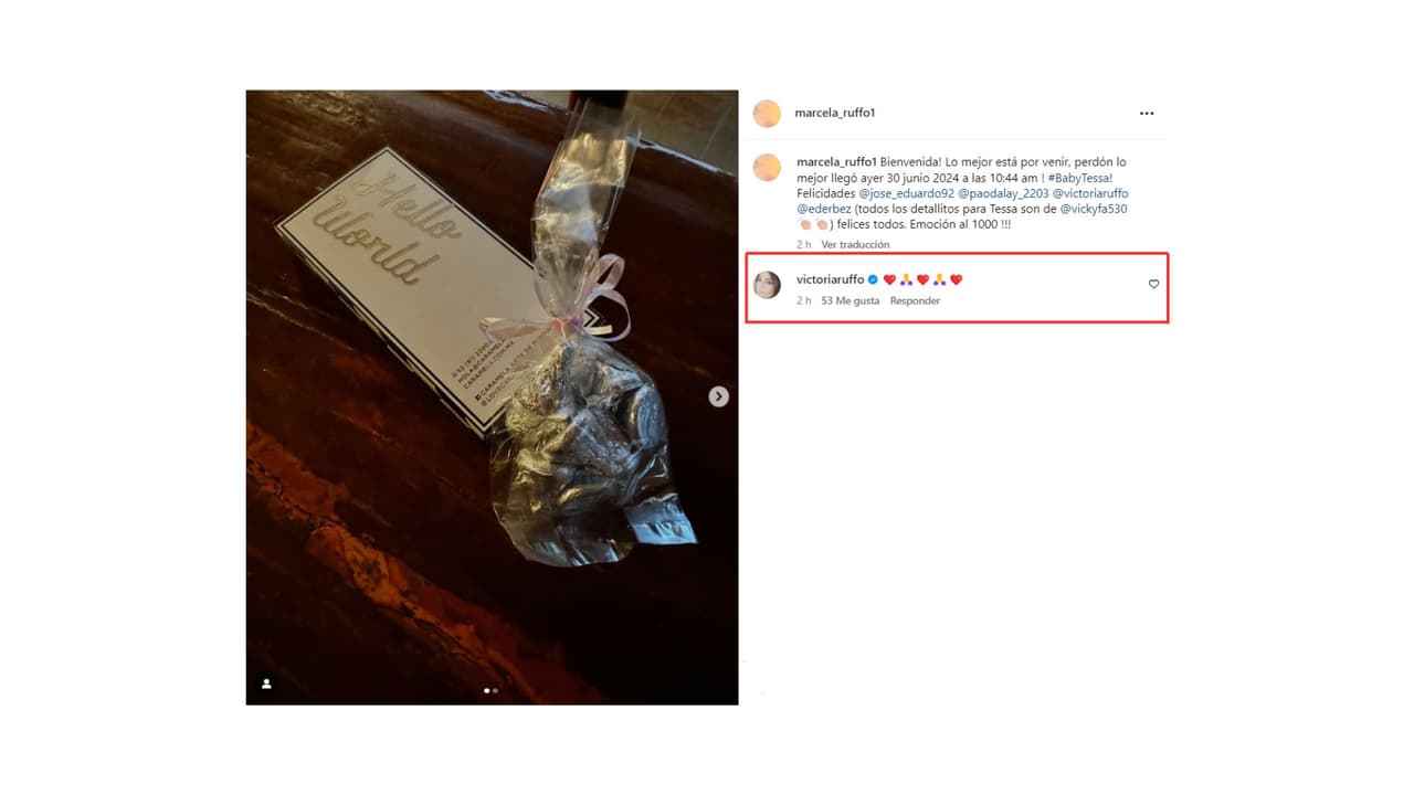 La reacción de Victoria Ruffo al mensaje que su hermana le dedicó a Eugenio Derbez.