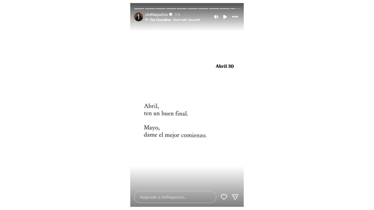 El mensaje de Cinthia Aparicio tras hacerse pública su separación.