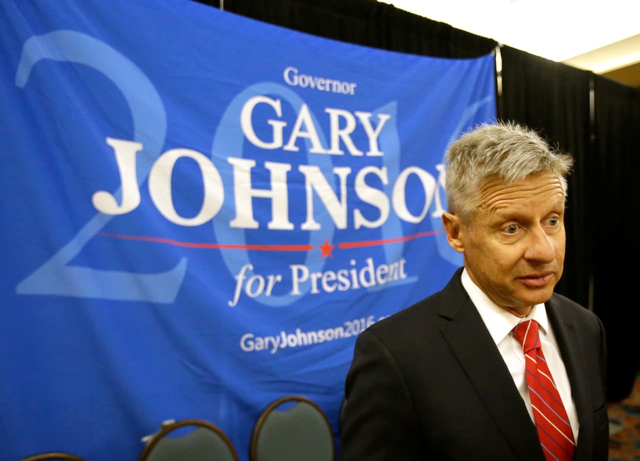 El Partido Libertario apuesta por Gary Johnson para seducir a los descontentos con Trump y Clinton