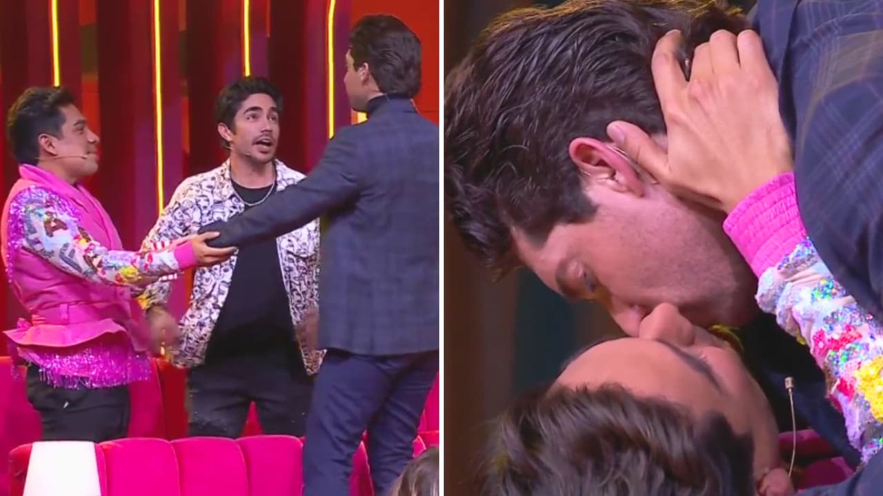 Mauricio Garza besa a Ricardo Peralta frente a Sian Chiong en programa en vivo: "Le comí hasta un moco"