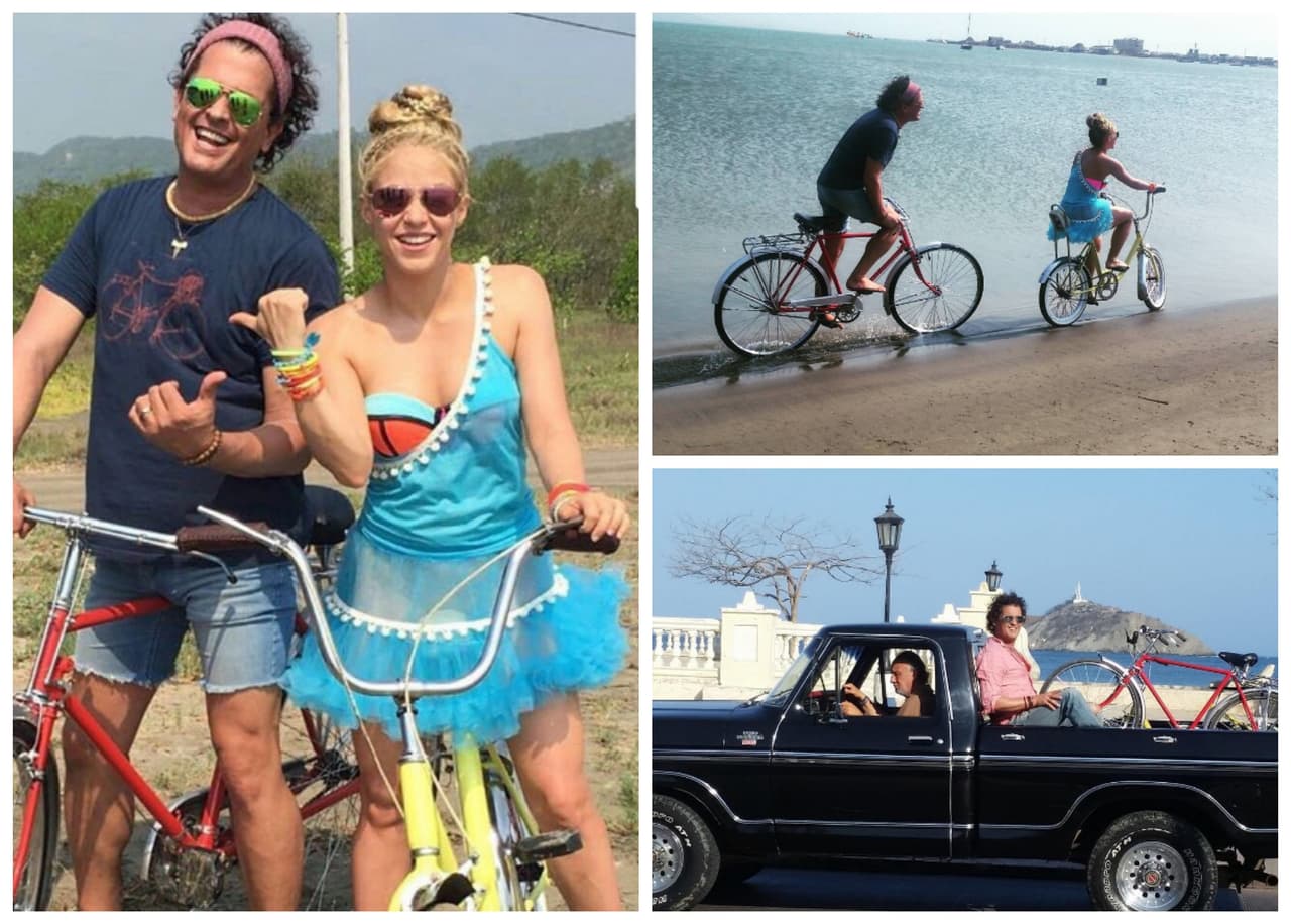 Shakira y Vives de paseo en 'Bicicleta' por Barranquilla 