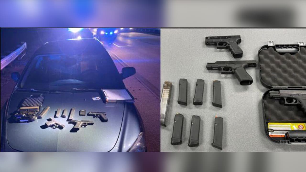 Persecución a más de 100 millas por hora termina en el arresto de tres menores y el hallazgo de armas