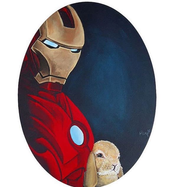 Robert Downey Jr. bromeó con esta imagen de Iron-Man y un conejito.