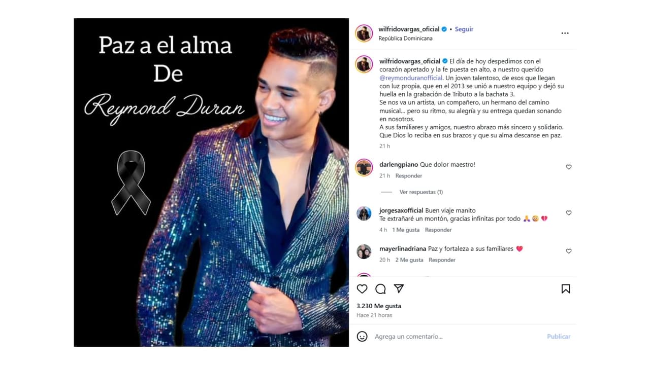 El homenaje de Wilfrido Vargas a Reymond Duran.