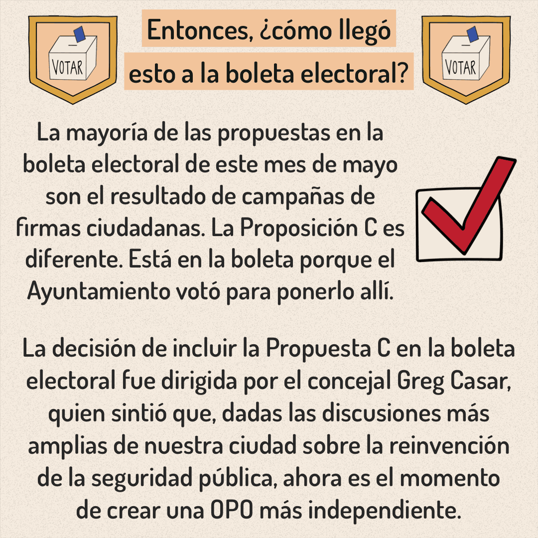 Puedes votar desde ahora hasta el 4 de mayo. Aquí hay información sobre la propuesta C para ayudarlo a tomar una decisión más informada al votar.