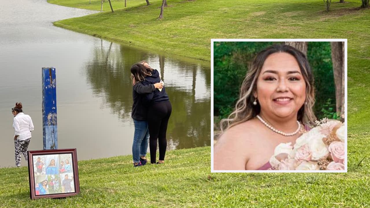 Autoridades encontraron la camioneta que conducía
<b><a href="https://www.univision.com/local/houston-kxln/desaparecida-erica-hernandez-busqueda-madre-autoridades-houston-fotos-2">Erica Hernández</a></b> dentro de un estanque en la ciudad de Pearland al sur de Houston.