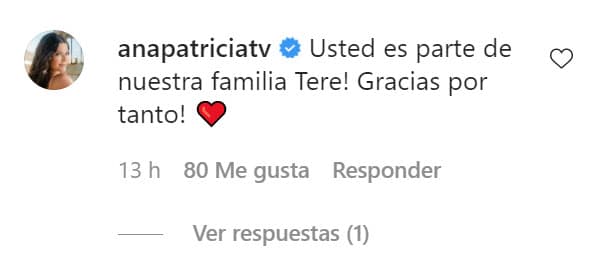 La exconductora le reiteró que ella "es parte de su familia". 
<br>