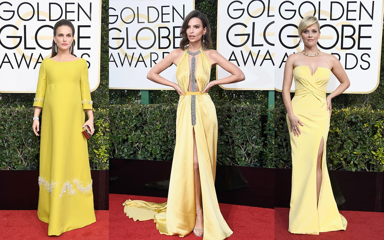 El amarillo fue el color de la noche en los Golden Globes 2017. ¿No nos crees? Mira estos vestidos.