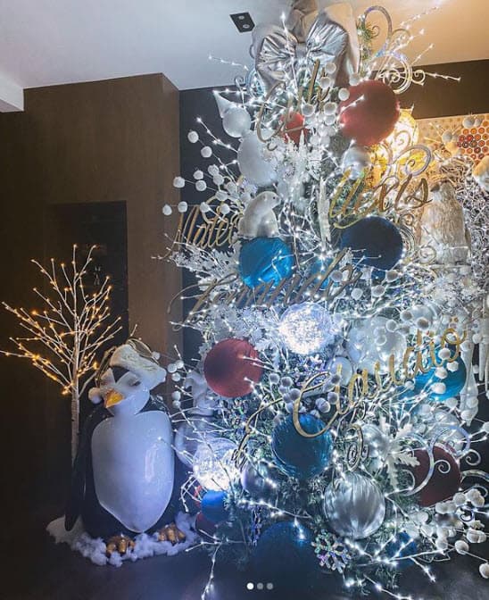 Desde el pasado 25 de noviembre compartió imágenes de su árbol navideño. Igual que su compañera de Hoy, Andrea Legarreta, está cubierto con su nombre, el de su esposo Fernando y el de su primogénito: Mateo. Además, se leen los nombres de los hijos que Fernando Reina tuvo en su anterior matrimonio.