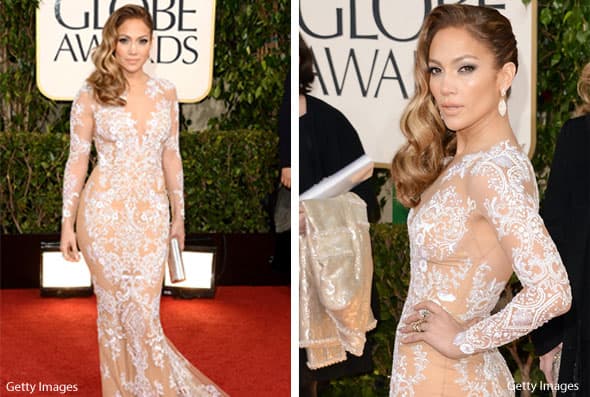 Para los Golden Globes de 2013 Jenni se puso un vestido con encajes.
