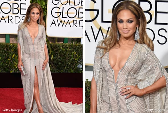 En los Golden Globes de este año, Jenni se mostró elegante y muy sofisticada con un vestido que parecía una túnica.