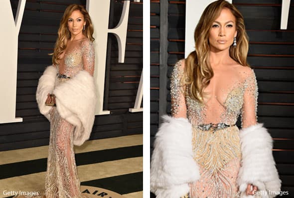 Y en el after-party de los premios se enfundó en este sensual vestidito. Se nota que ama las transparencias y nos las dejará de usar por más que se lo digan.