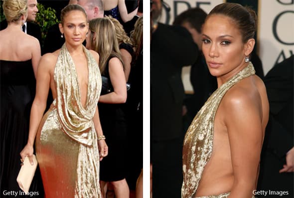 En los Goldel Globes de 2009 la cantante dejó a todos boquiabiertos, pues su modelito era muy revelador y destapado.