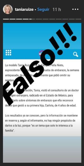 La empresaria también utilizó sus redes sociales para aclarar que por el momento no espera un segundo hijo.