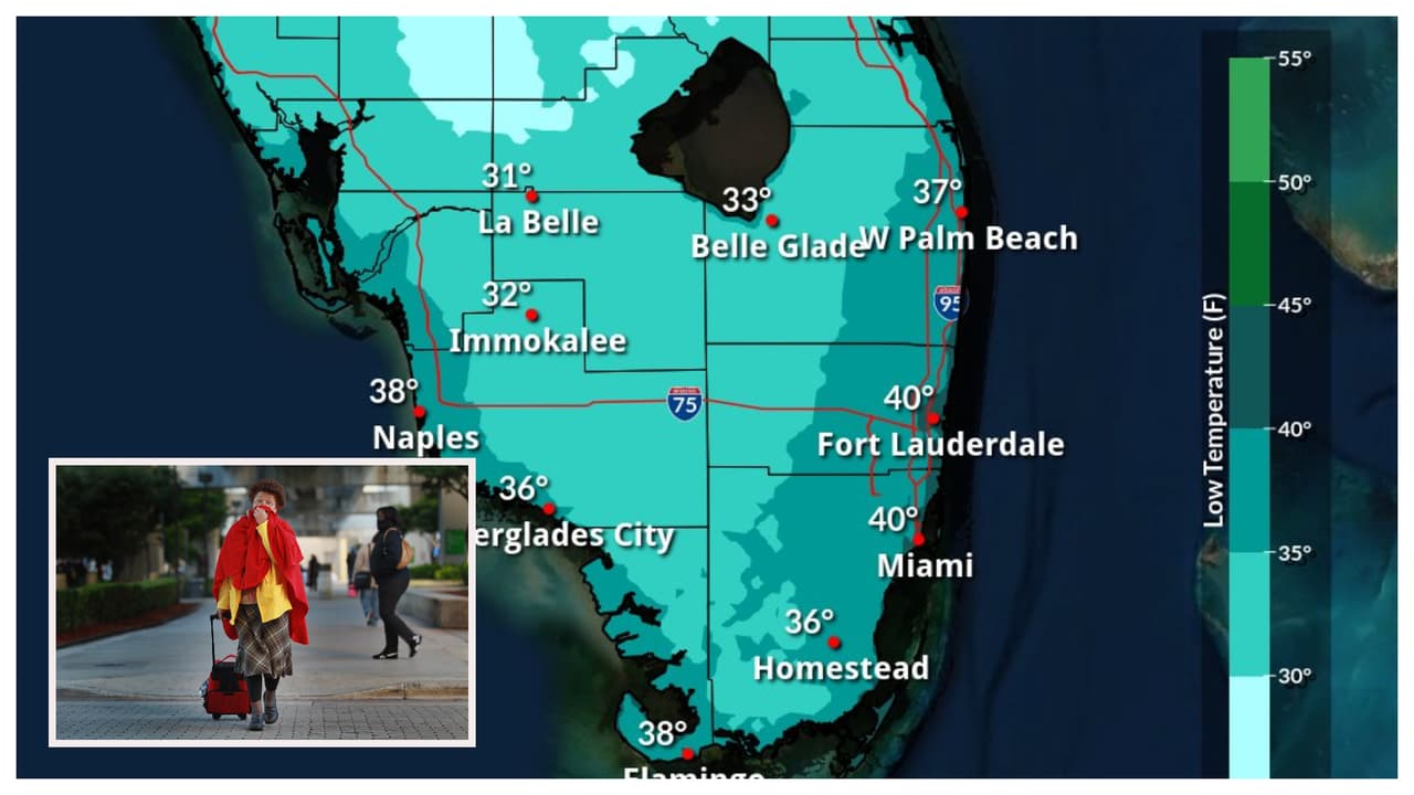 Frío extremo en el sur de Florida podría ser más intenso de lo esperado