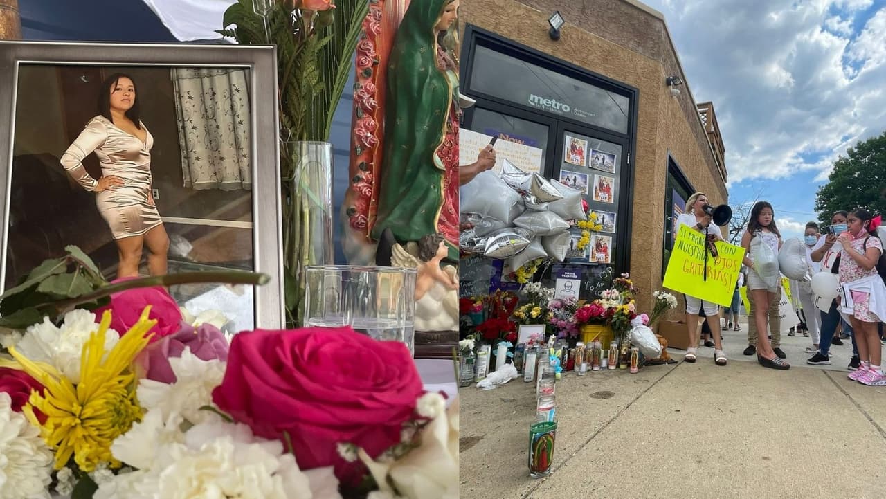 Leslie Ruiz-Basilio, de 28 años, recibió un disparo mortal dentro de una tienda Metro PCS en la tarde del 15 de mayo cuando un sospechoso robó el establecimiento en la pequeña ciudad de Elsmere. Miembros de la comunidad hispana residente en Elsmere se 
<a href="https://www.facebook.com/Univision65Philadelphia/videos/285464723216015" target="_blank">reunieron frente al negocio donde la joven madre fue asesinada</a>. 
<br>