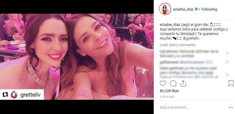 La boda se realizó en secreto en el puerto de Acapulco, Guerrero, y los invitados no compartieron fotografías del evento porque Grettell les pidió discreción, al parecer porque vendió la exclusiva a una publicación.