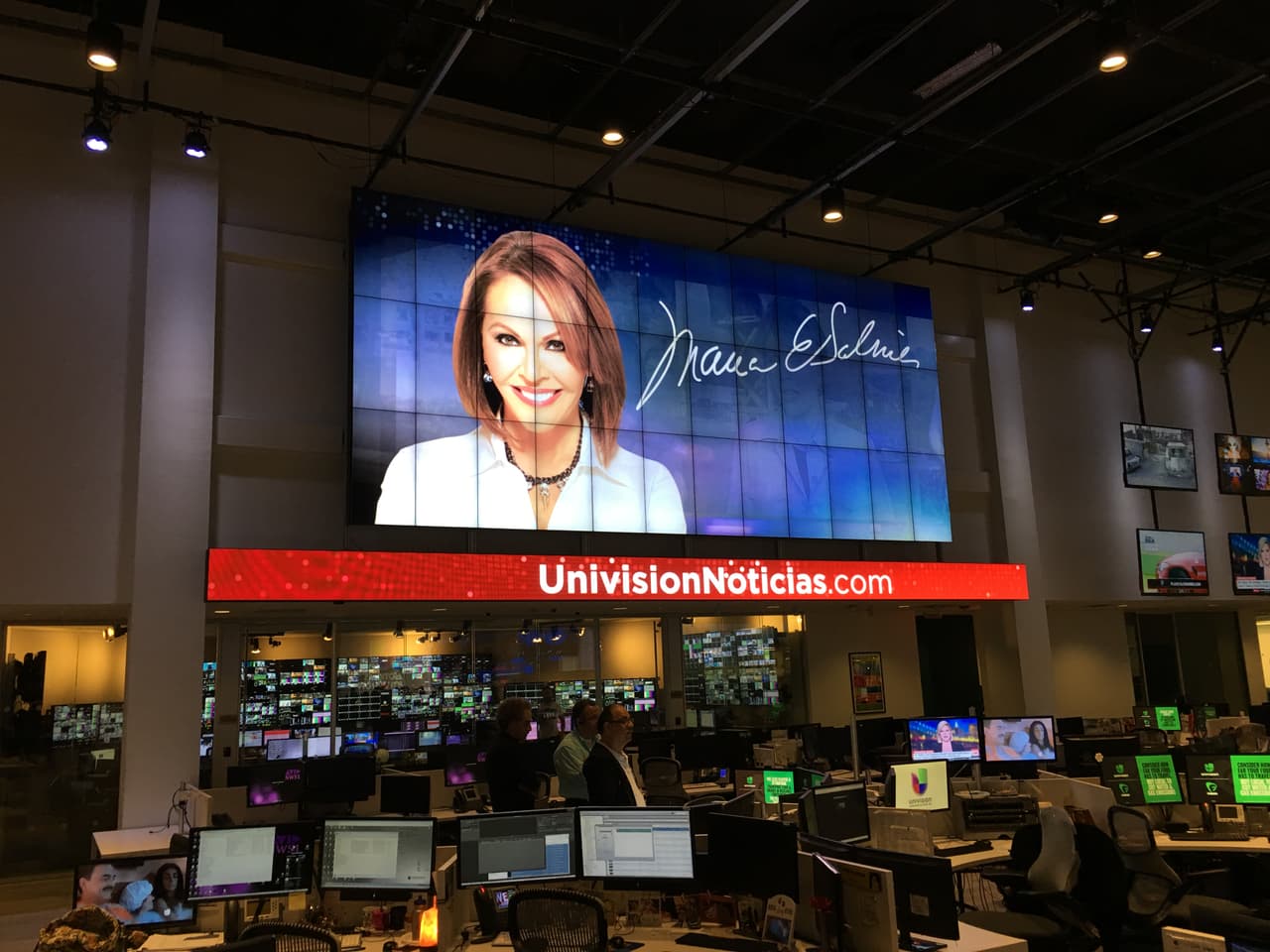 Maria Elena Salinas looks over the Univision Newsport on hr last day with the network.