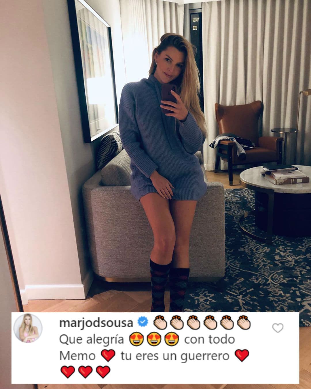 Diversos famosos reaccionaron a la publicación manifestando su alegría por las palabras que escribió el productor. Tal es el caso de Marjorie de Sousa, quien le dijo que es "un guerrero".