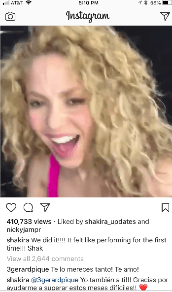 Pero luego del concierto en Hamburgo, Shakira y Gerard dieron 'cahcetada con guante blanco' a todos los detractores que anunciaron una crisis en su matrimonio, al compartir ambos su felicidad por el retorno de la cantante a los escenarios.