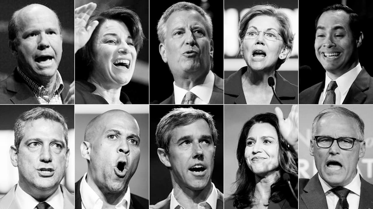 Candidatos demócratas en el primer debate presidencial.