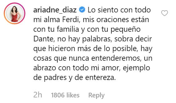 Ariadne Díaz es otra de las famosas que se hicieron presentes en este difícil momento.