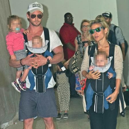 El actor australiano Chris Hemsworth y su esposa Elsa Pataky, se convirtieron en padres de mellizos el 18 de marzo de 2014.