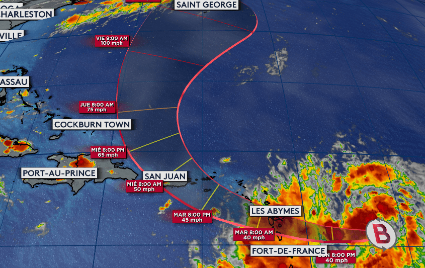 Ernesto traerá oleajes peligrosos y corrientes de resaca a las Islas de Barlovento.