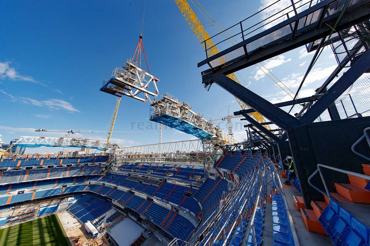 Las obras del Santiago Bernabéu continúan a marchas forzadas y ya se comienzan a completar estructuras importantes de la remodelación.