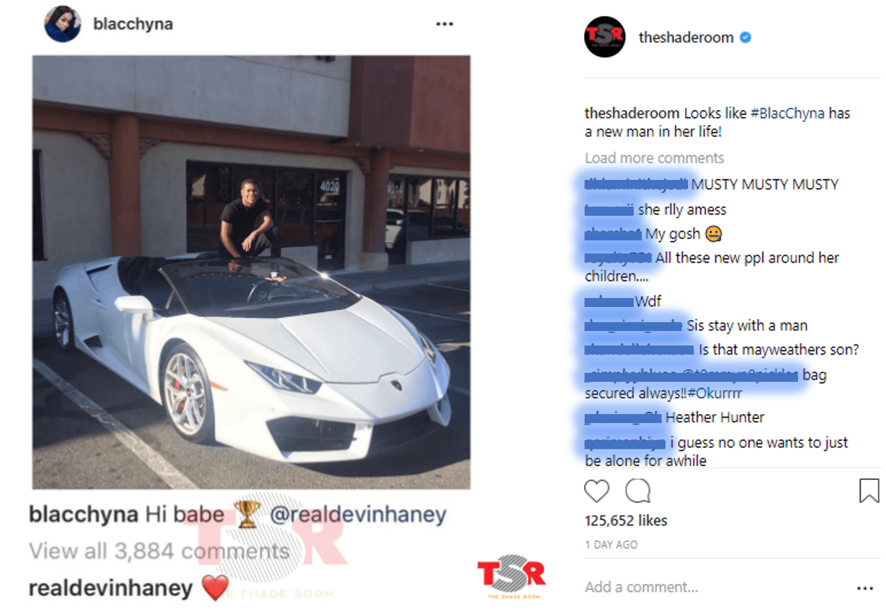 Chyna, de 30 años, no perdió tiempo y comenzó a verlo con más frecuencia y hasta a compartió una foto suya con el mensaje 'hi babe', que luego borró, como muestra esta captura de pantalla rescatada por 
<b><a href="https://www.instagram.com/theshaderoom/">The Shade Room</a></b>.