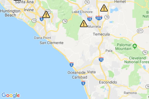 La empresa California Edison reportó apagón en el área de Muerrieta a consecuencia del incendio Tenaja, en el sur de California.