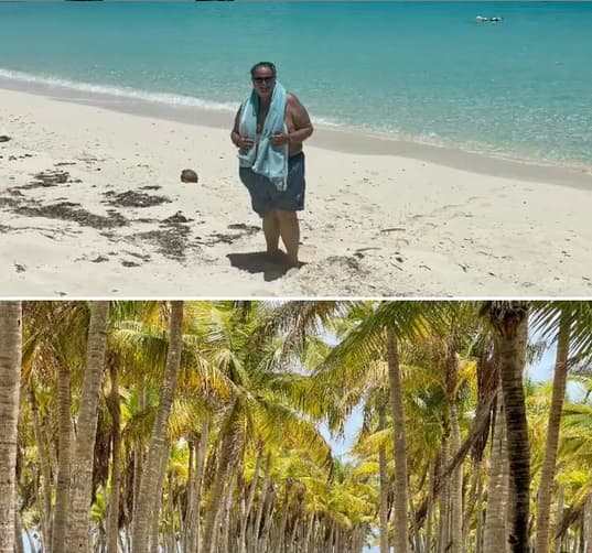 El periodista compartió varias fotos de ese sábado y domingo veraniego en el que gozó del sol, el mar y la vegetación de manera libre, sin las presiones de su agenda del día a día.
