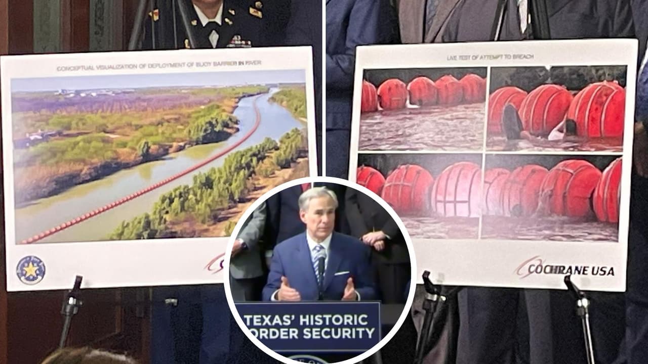 Propone Gobernador de Texas Greg Abbott instalar 'muro fronterizo flotante' en el Río Bravo