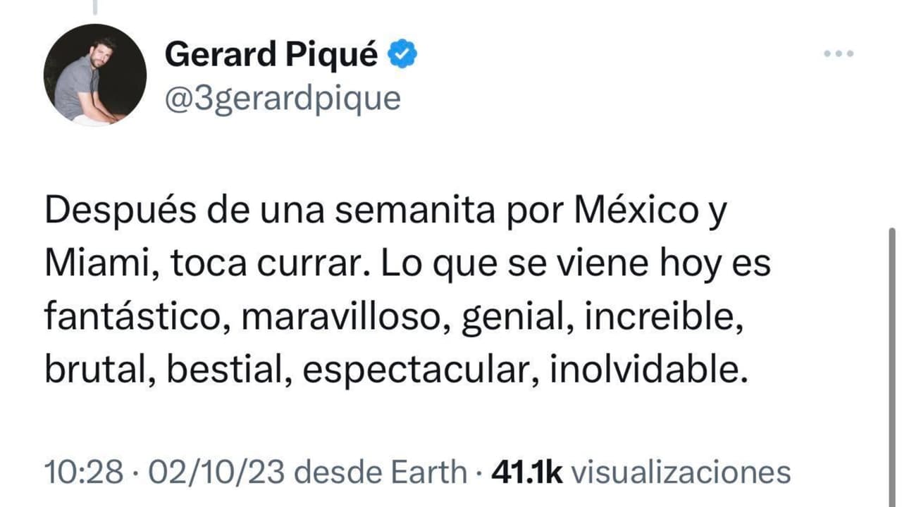 En este otro mensaje, Gerard Piqué hizo mención a la visita que hizo a México la semana pasada.