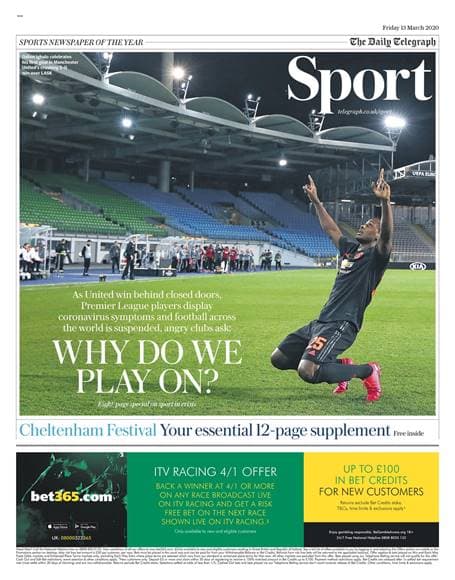 La prensa en el mundo deportivo reacciona ante la inminente crisis que se vive a causa del COVID-19 ¡Así las portadas en los diarios deportivos más importantes!